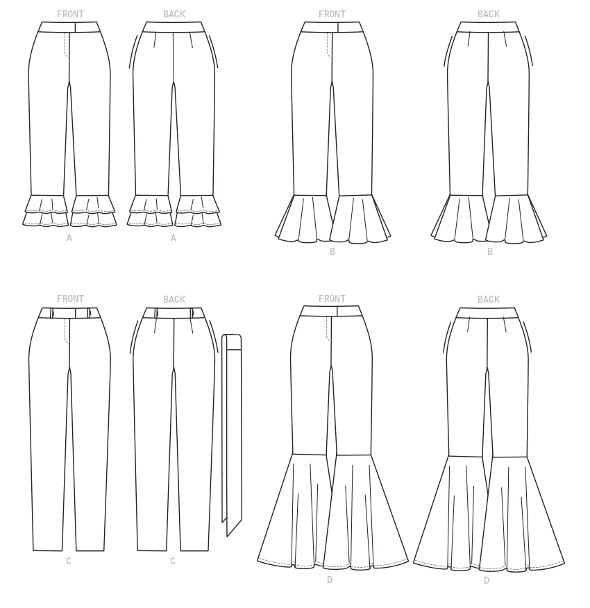 McCall's Sewing Pattern Misses' Pants With Flounce Variations and Sash (PDF) 7 McCall's Sewing Pattern Misses' Pants With Flounce Variations and Sash (PDF)