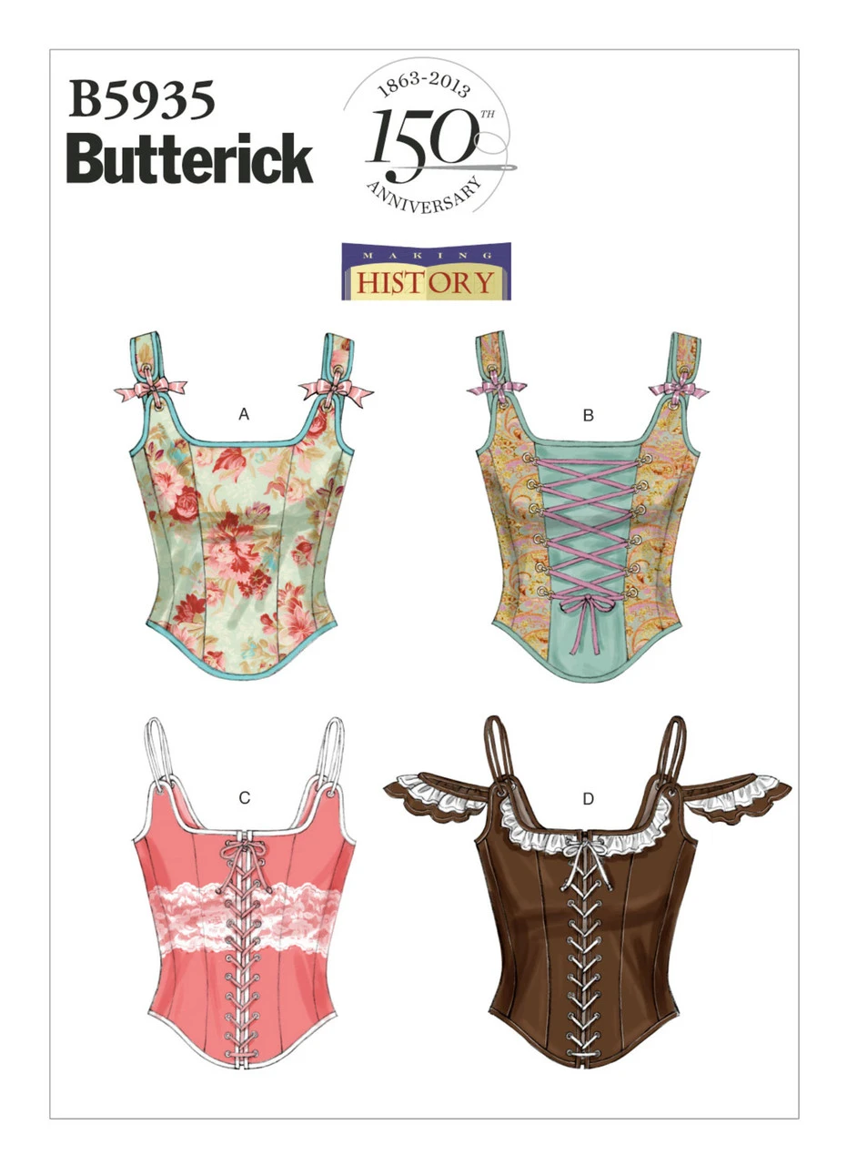 Butterick Sewing Pattern Boned Corsets with Lacing and Ruffle Variations (PDF) 1 Butterick Sewing Pattern Boned Corsets with Lacing and Ruffle Variations (PDF)