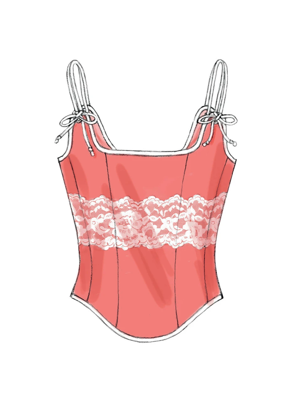 Butterick Sewing Pattern Boned Corsets with Lacing and Ruffle Variations (PDF) 10 Butterick Sewing Pattern Boned Corsets with Lacing and Ruffle Variations (PDF)