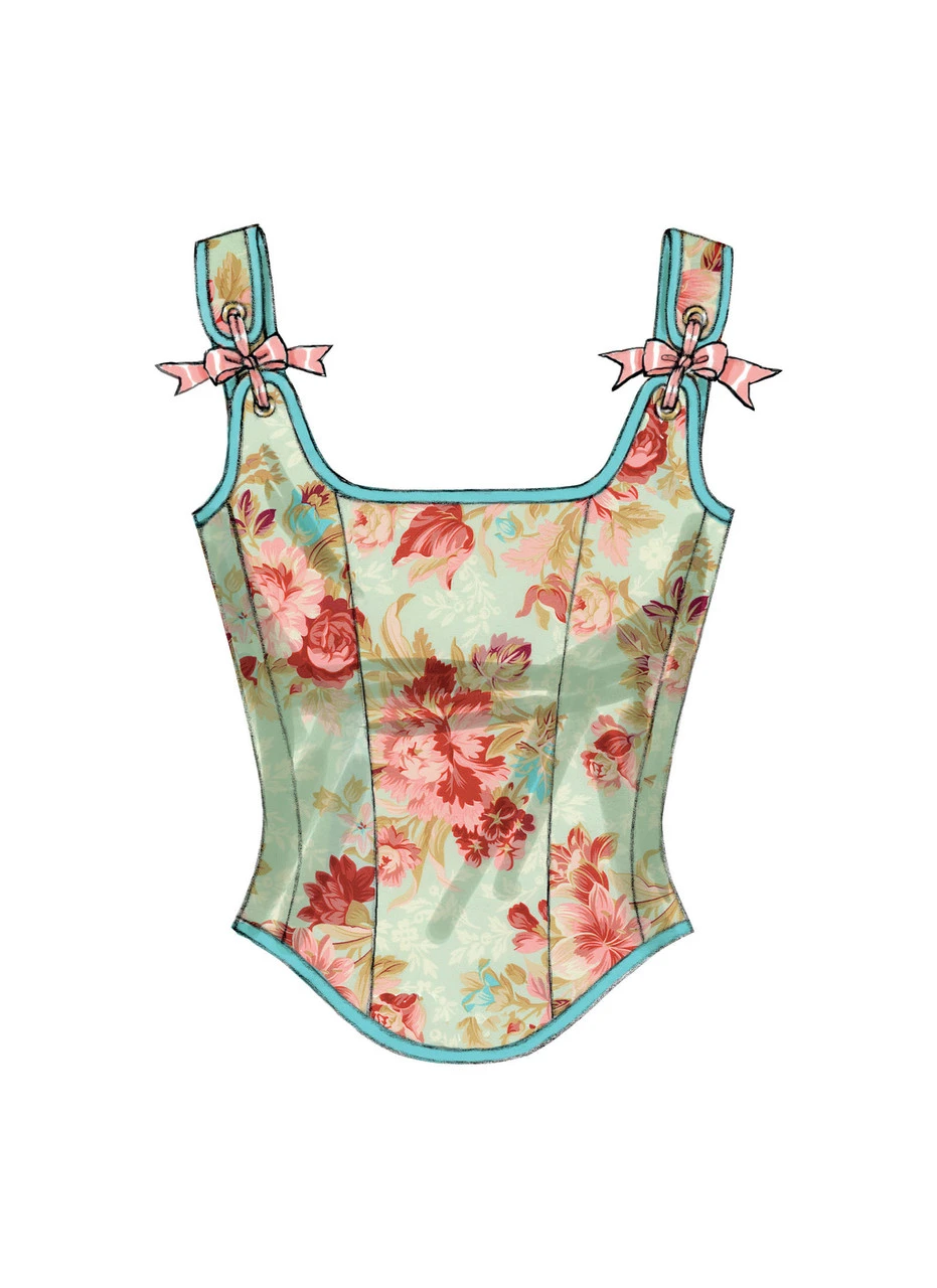 Butterick Sewing Pattern Boned Corsets with Lacing and Ruffle Variations (PDF) 8 Butterick Sewing Pattern Boned Corsets with Lacing and Ruffle Variations (PDF)