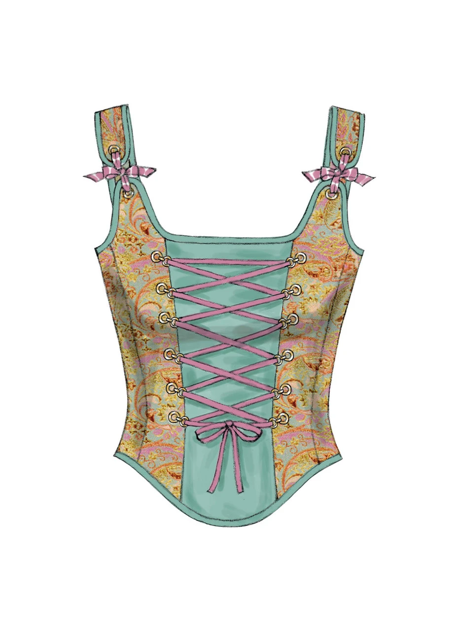Butterick Sewing Pattern Boned Corsets with Lacing and Ruffle Variations (PDF) 9 Butterick Sewing Pattern Boned Corsets with Lacing and Ruffle Variations (PDF)