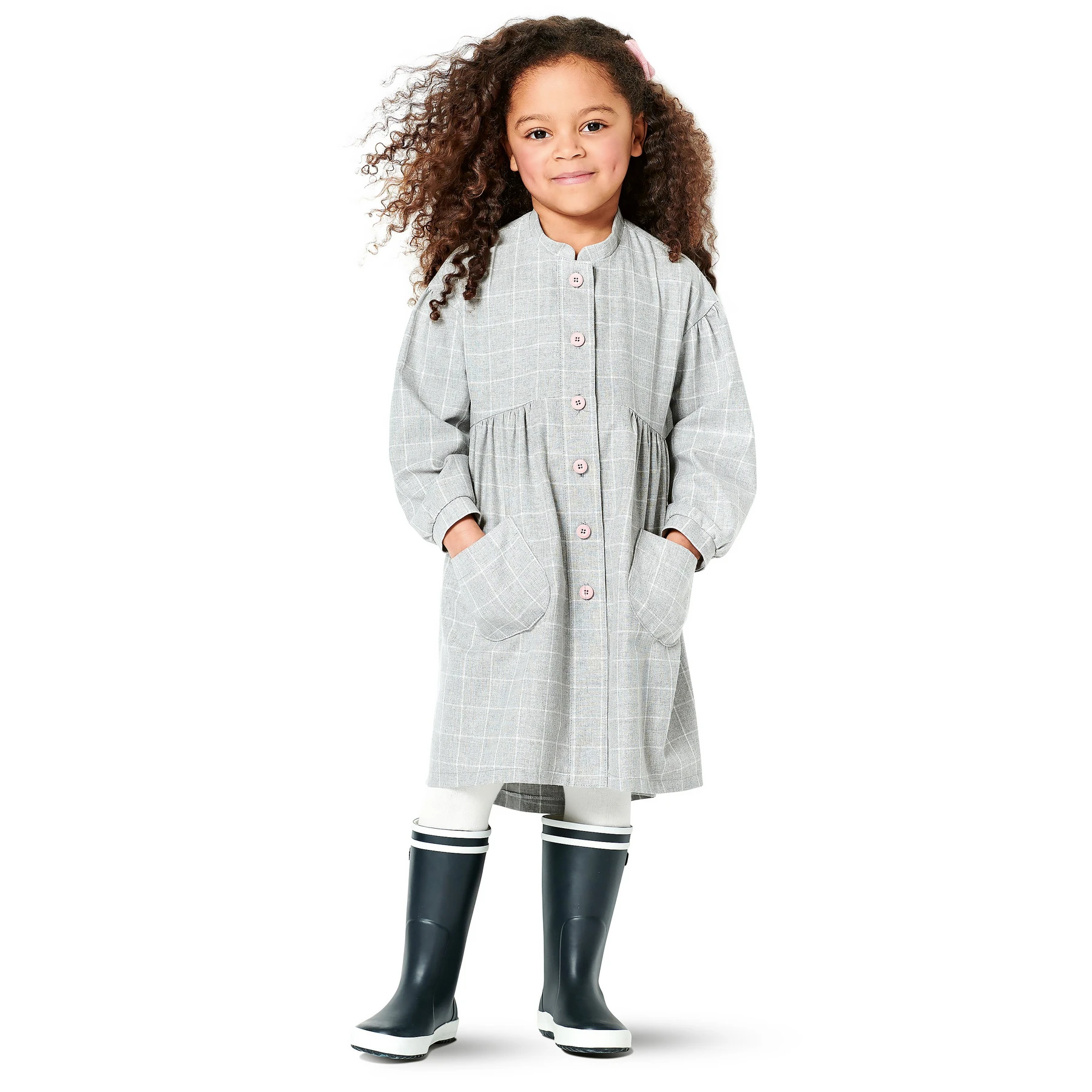 Burda Style Sewing Pattern Children's Dresses, Buttons at Front, with Trim and Pocket Variations