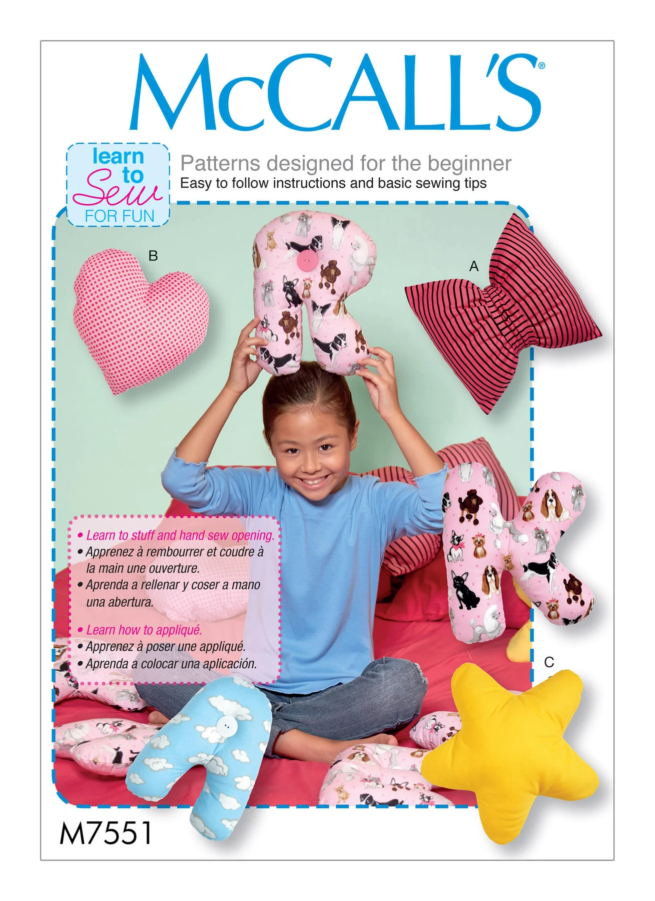 McCall's Sewing Pattern Star, Heart, Bow, and Alphabet Pillows (PDF) 1 McCall's Sewing Pattern Star, Heart, Bow, and Alphabet Pillows (PDF)