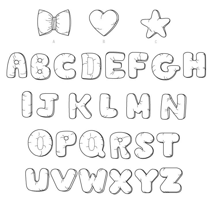 McCall's Sewing Pattern Star, Heart, Bow, and Alphabet Pillows (PDF) 11 McCall's Sewing Pattern Star, Heart, Bow, and Alphabet Pillows (PDF)