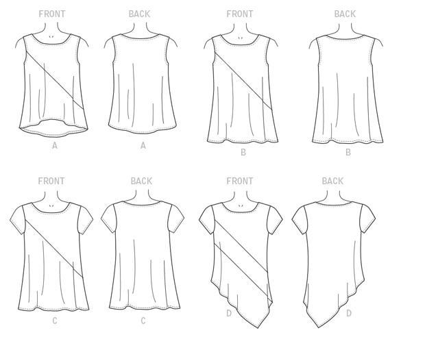 McCall's Sewing Pattern Misses' Asymmetrical Seam-Detail Tops (PDF) 8 McCall's Sewing Pattern Misses' Asymmetrical Seam-Detail Tops (PDF)