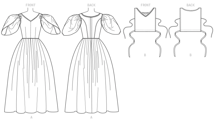 Butterick Sewing Pattern Misses' Dress with Boned Bodice, Lined Tulip Sleeves, and Chemisette (PDF) 5 Butterick Sewing Pattern Misses' Dress with Boned Bodice, Lined Tulip Sleeves, and Chemisette (PDF)