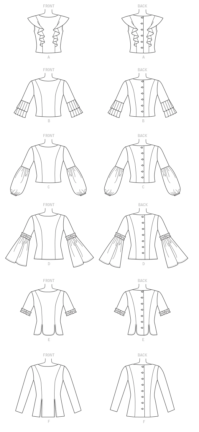 McCall's Sewing Pattern Misses' Back-Button Tops with Sleeve Options (PDF) 10 McCall's Sewing Pattern Misses' Back-Button Tops with Sleeve Options (PDF)