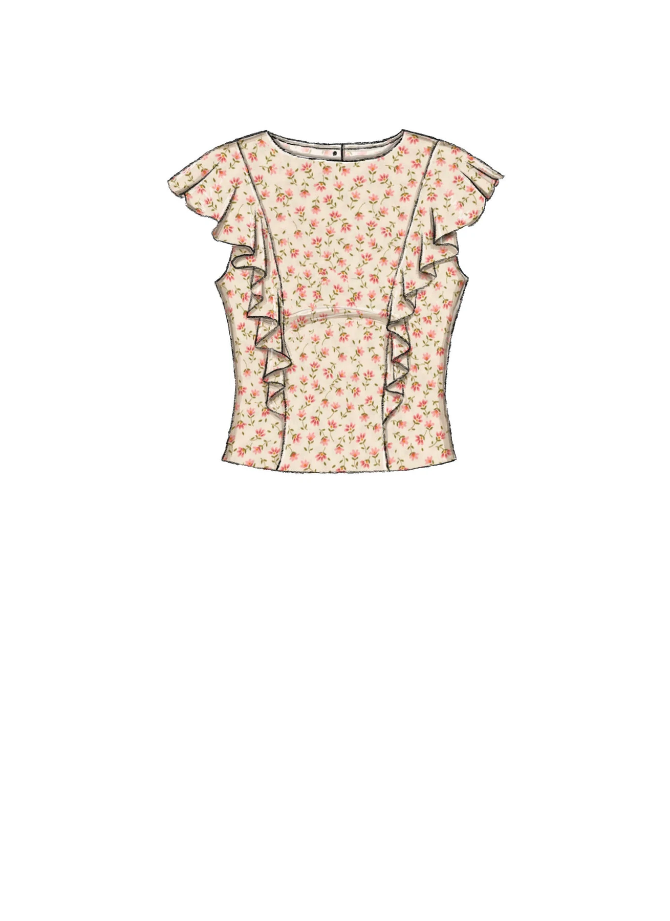McCall's Sewing Pattern Misses' Back-Button Tops with Sleeve Options (PDF) 6 McCall's Sewing Pattern Misses' Back-Button Tops with Sleeve Options (PDF)