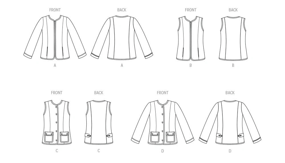 New Look Sewing Pattern Misses' Jacket and Vest 9 New Look Sewing Pattern Misses' Jacket and Vest