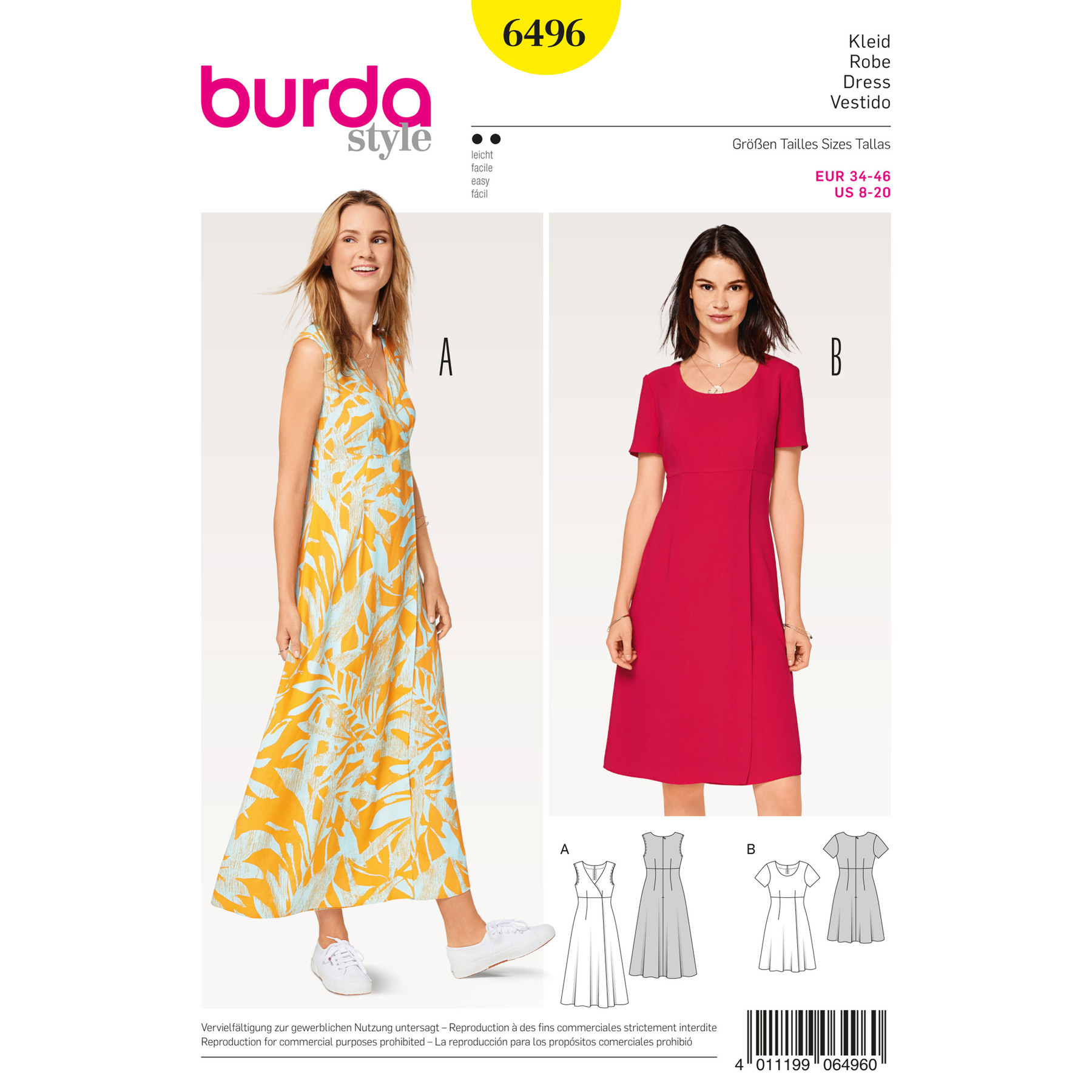 Burda Style Sewing Pattern Misses' High Waist Dress 14 Burda Style Sewing Pattern Misses' High Waist Dress