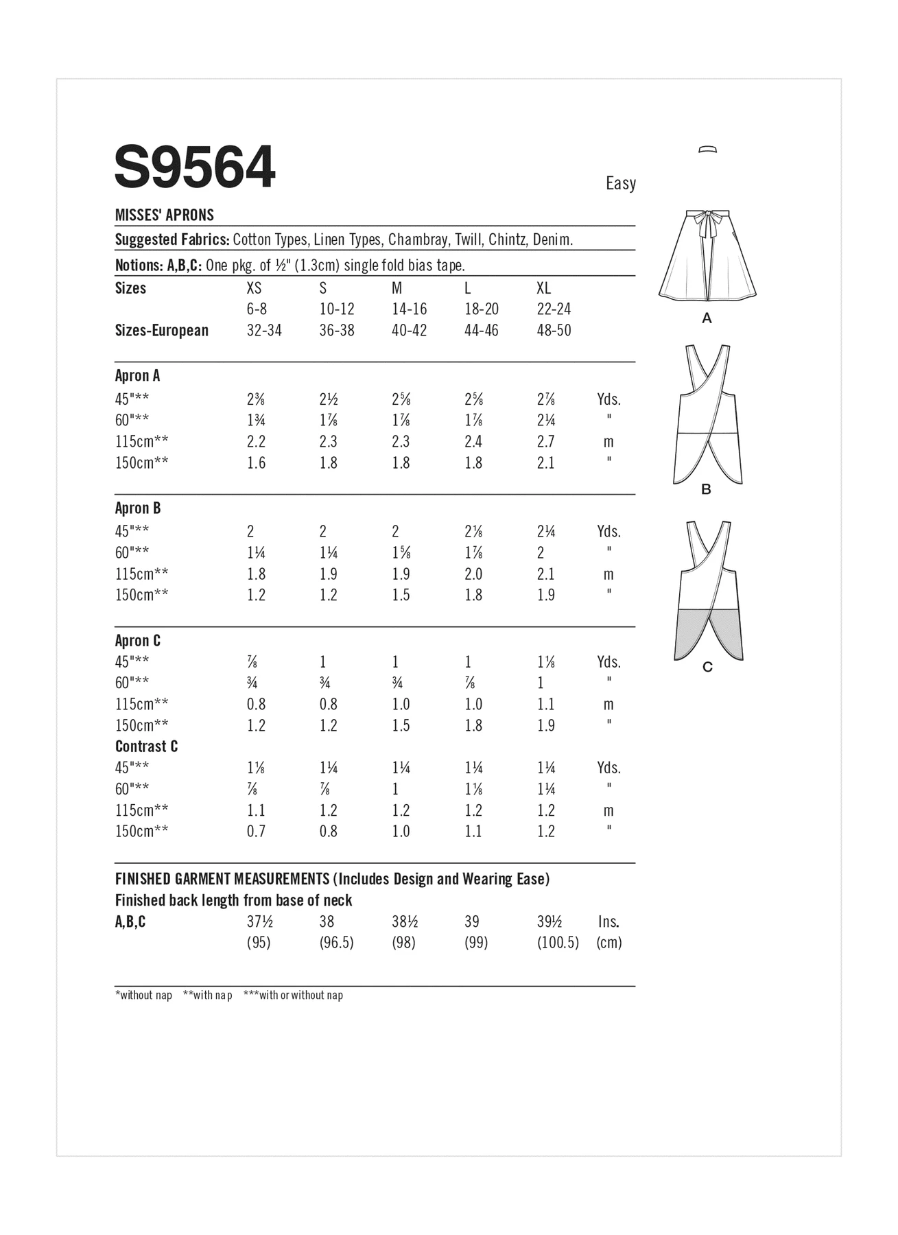 Simplicity Sewing Pattern Misses' Aprons 10 Simplicity Sewing Pattern Misses' Aprons