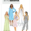 Butterick Sewing Pattern Misses' Ruffled Top, Gowns and Pants (PDF)