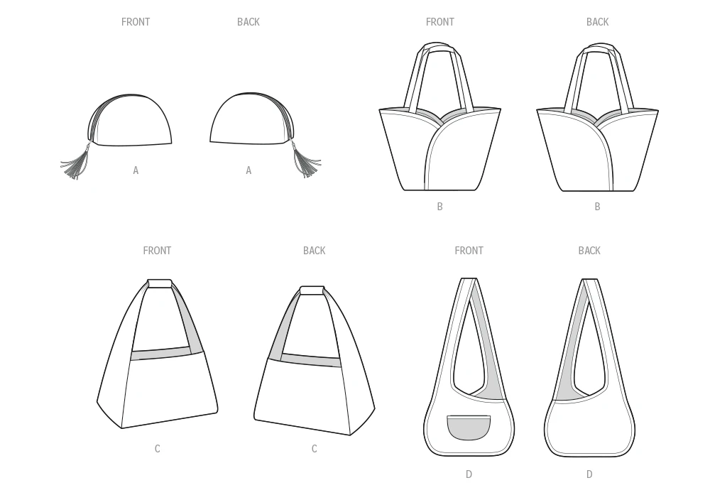 Simplicity Sewing Pattern One Pattern Piece Bags (PDF) 7 Simplicity Sewing Pattern One Pattern Piece Bags (PDF)
