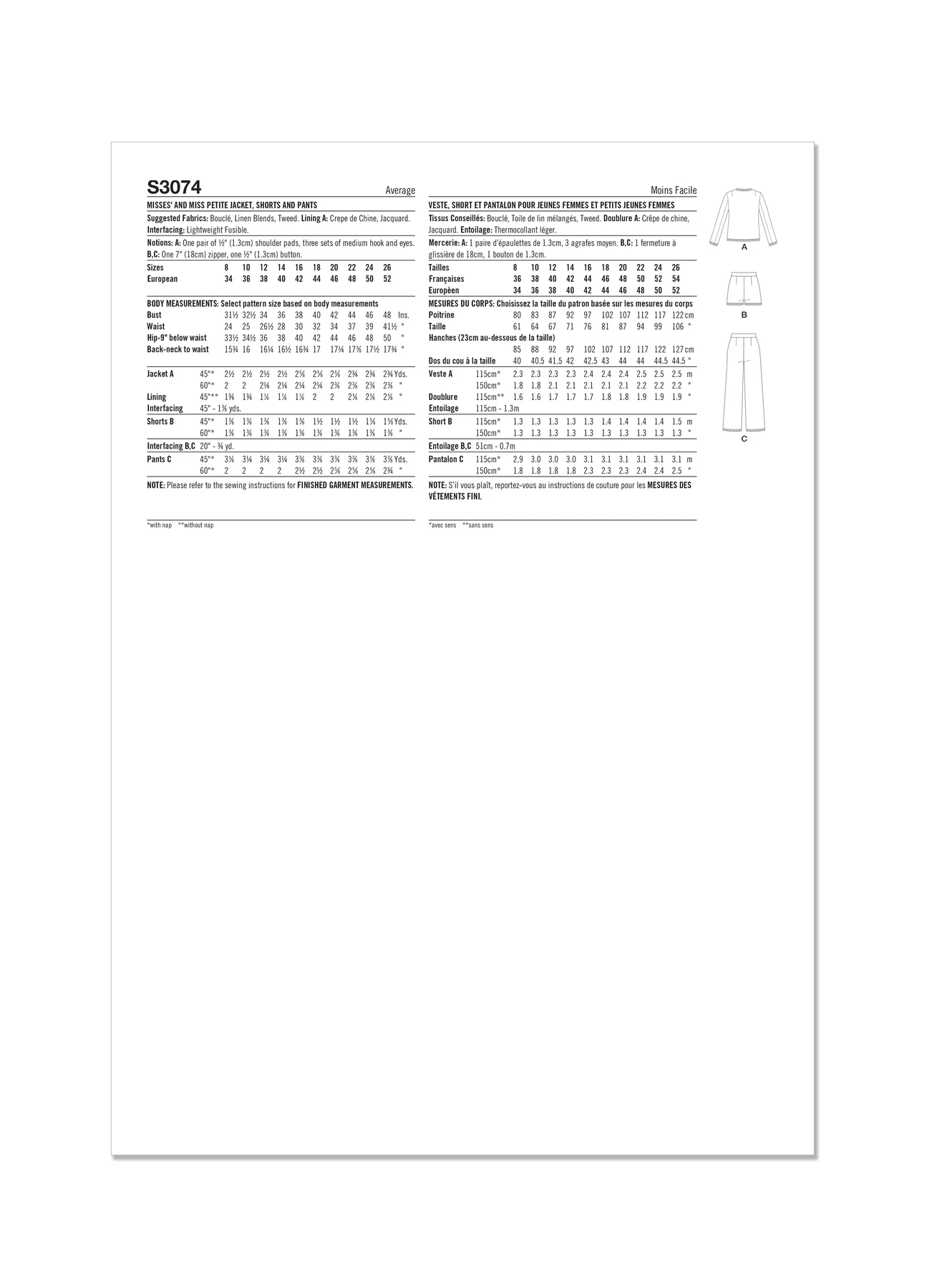 Simplicity Sewing Pattern Misses' and Miss Petite Jacket, Shorts and Pants 8 Simplicity Sewing Pattern Misses' and Miss Petite Jacket, Shorts and Pants