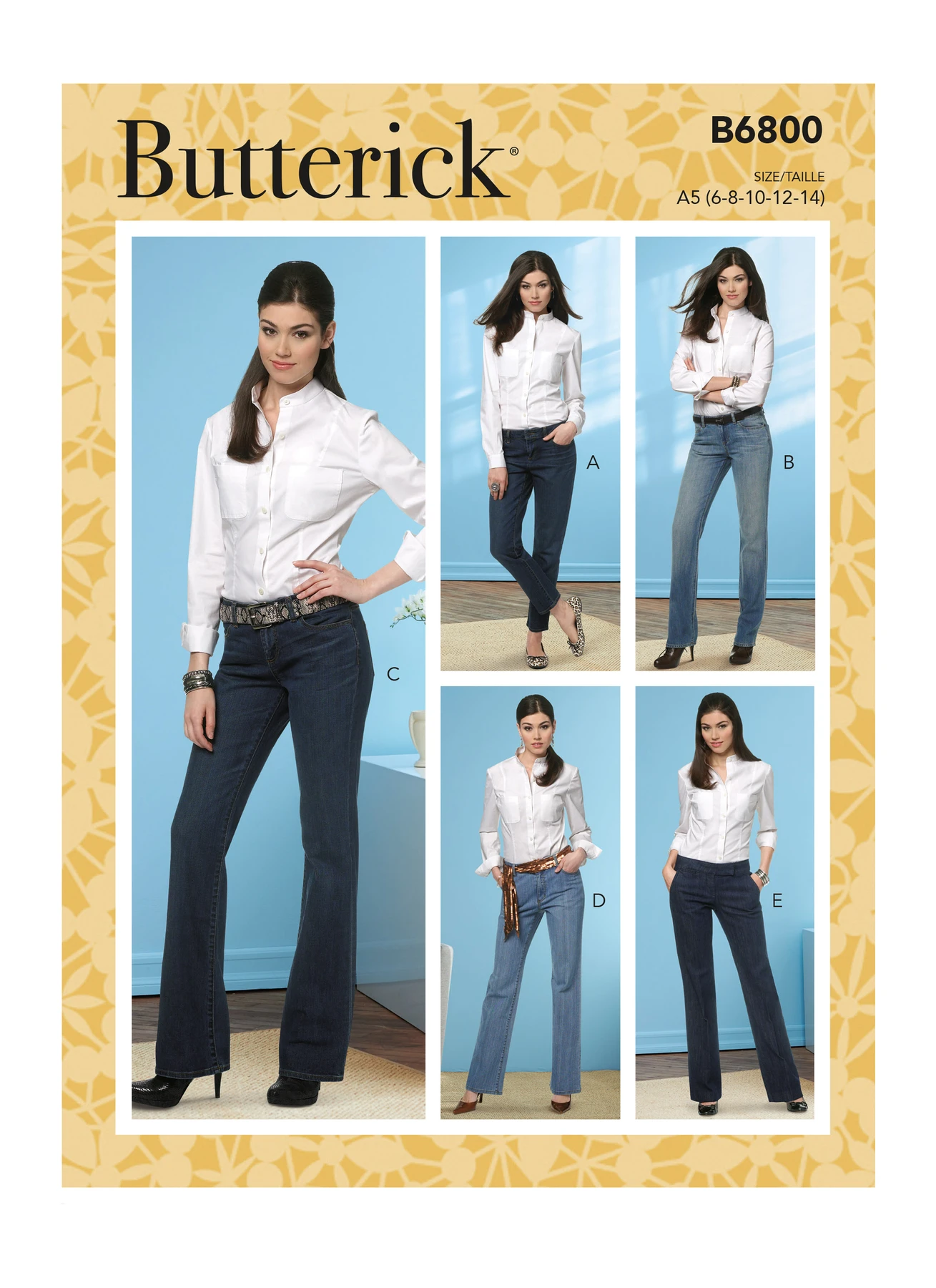 Butterick Sewing Pattern Misses' Four-Pocket Jeans & Trousers 1 Butterick Sewing Pattern Misses' Four-Pocket Jeans & Trousers