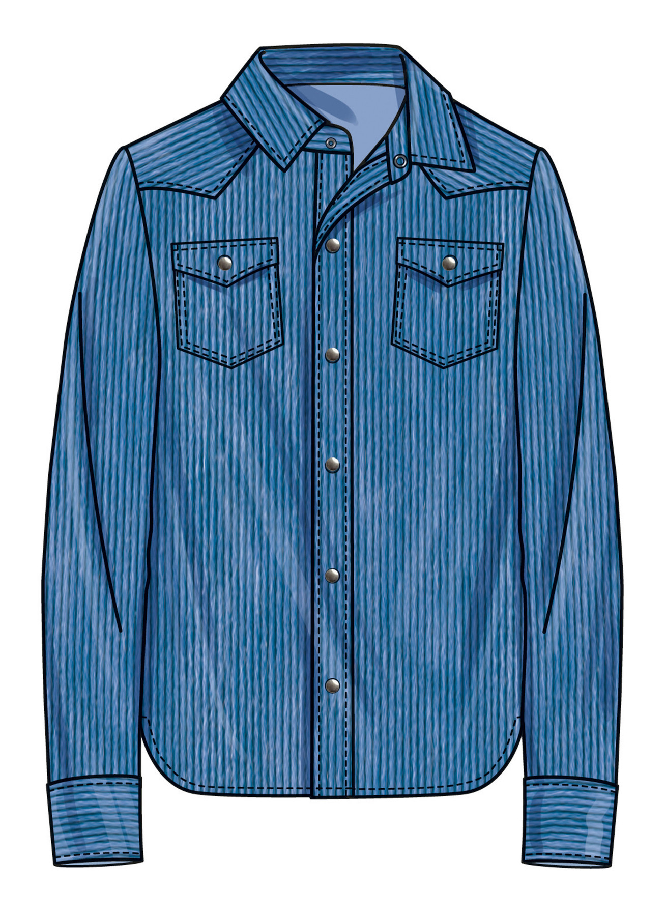 Simplicity Sewing Pattern Unisex Western Style Shirt 3 Simplicity Sewing Pattern Unisex Western Style Shirt