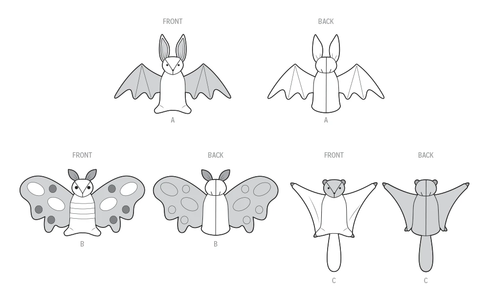 Simplicity Sewing Pattern Plush Bat, Moth and Flying Squirrel (PDF) 7 Simplicity Sewing Pattern Plush Bat, Moth and Flying Squirrel (PDF)
