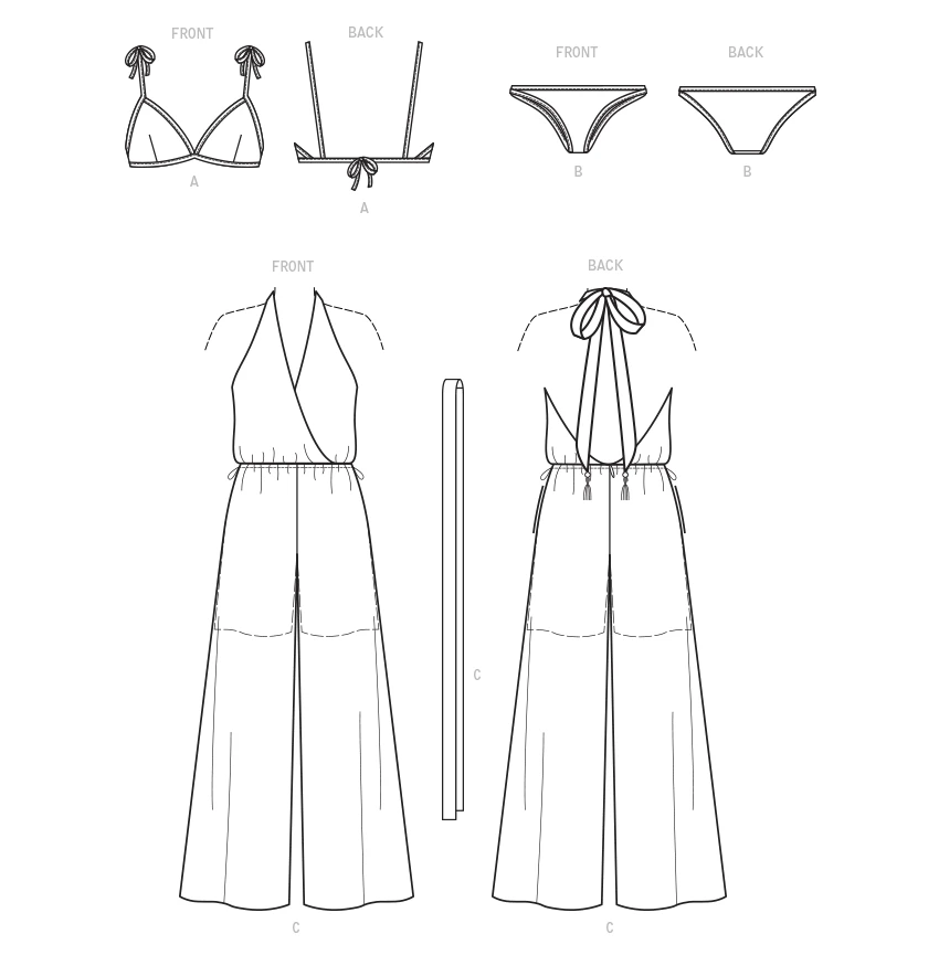 McCall's Sewing Pattern Misses' Bikini, Jumpsuit and Belt (PDF) 6 McCall's Sewing Pattern Misses' Bikini, Jumpsuit and Belt (PDF)