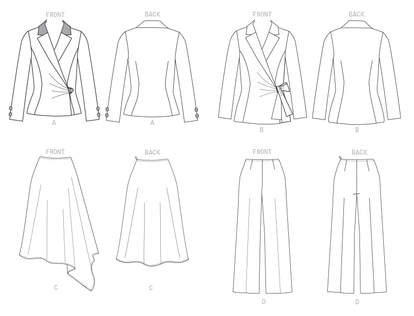 Butterick Sewing Pattern Misses' Jacket, Skirt & Pants (PDF) 7 Butterick Sewing Pattern Misses' Jacket, Skirt & Pants (PDF)