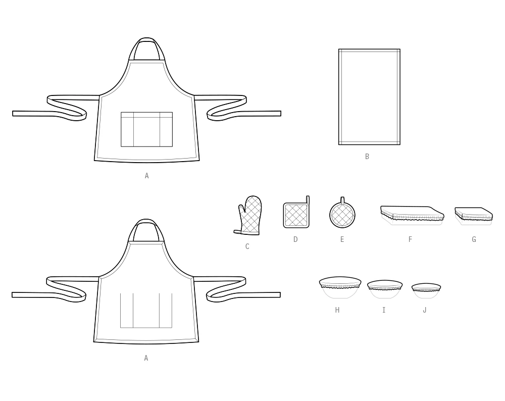Simplicity Sewing Pattern Apron in One Size and Kitchen Accessories 6 Simplicity Sewing Pattern Apron in One Size and Kitchen Accessories