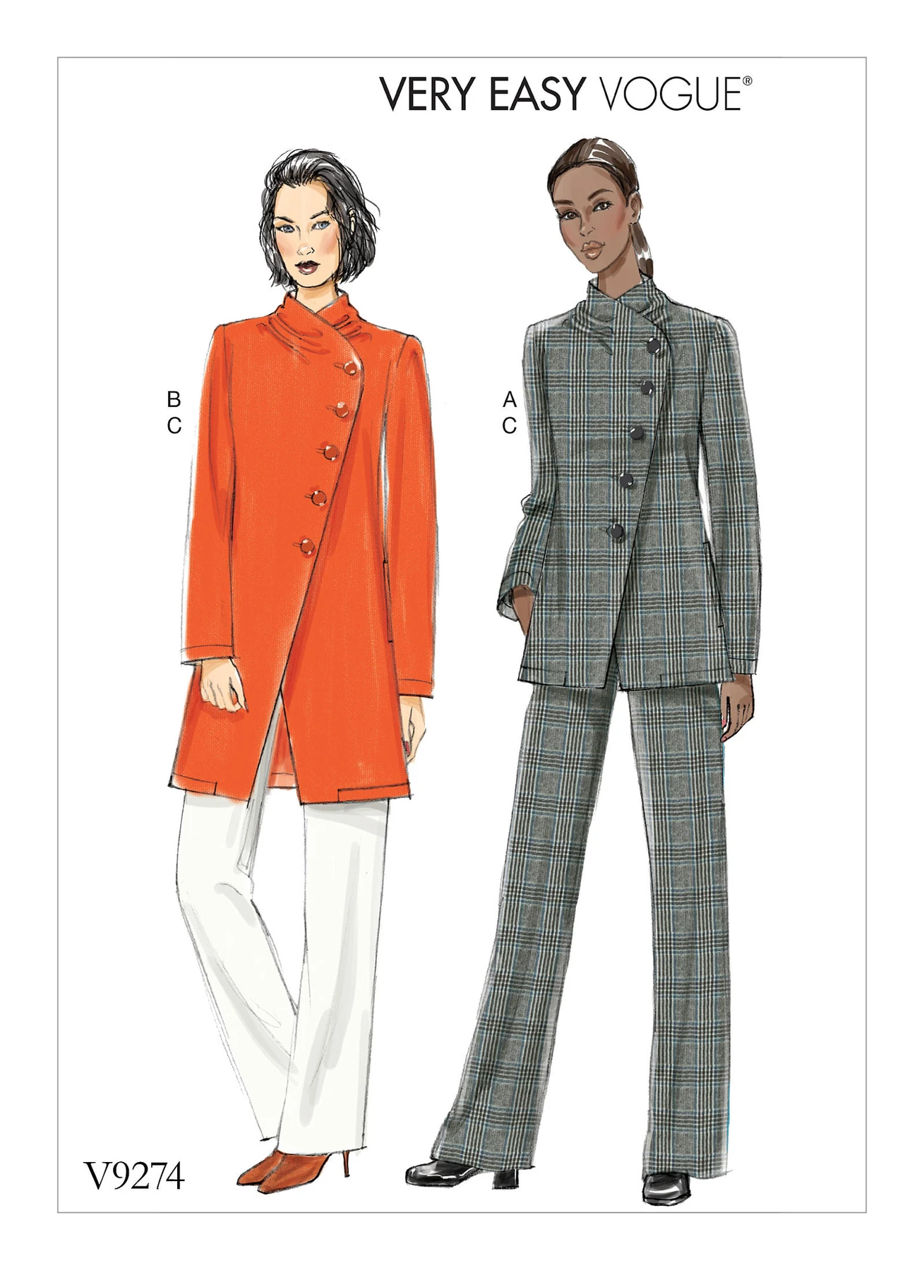Vogue Patterns Misses' Asymmetrical Jacket, and Pull-On Pants 1 Vogue Patterns Misses' Asymmetrical Jacket, and Pull-On Pants