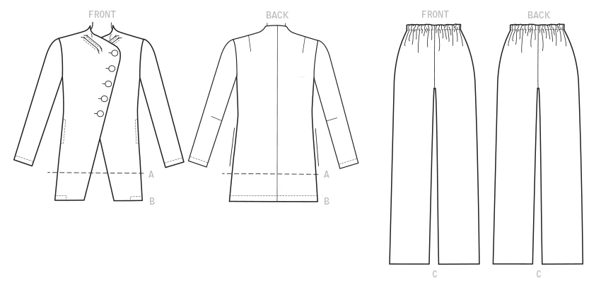 Vogue Patterns Misses' Asymmetrical Jacket, and Pull-On Pants 4 Vogue Patterns Misses' Asymmetrical Jacket, and Pull-On Pants