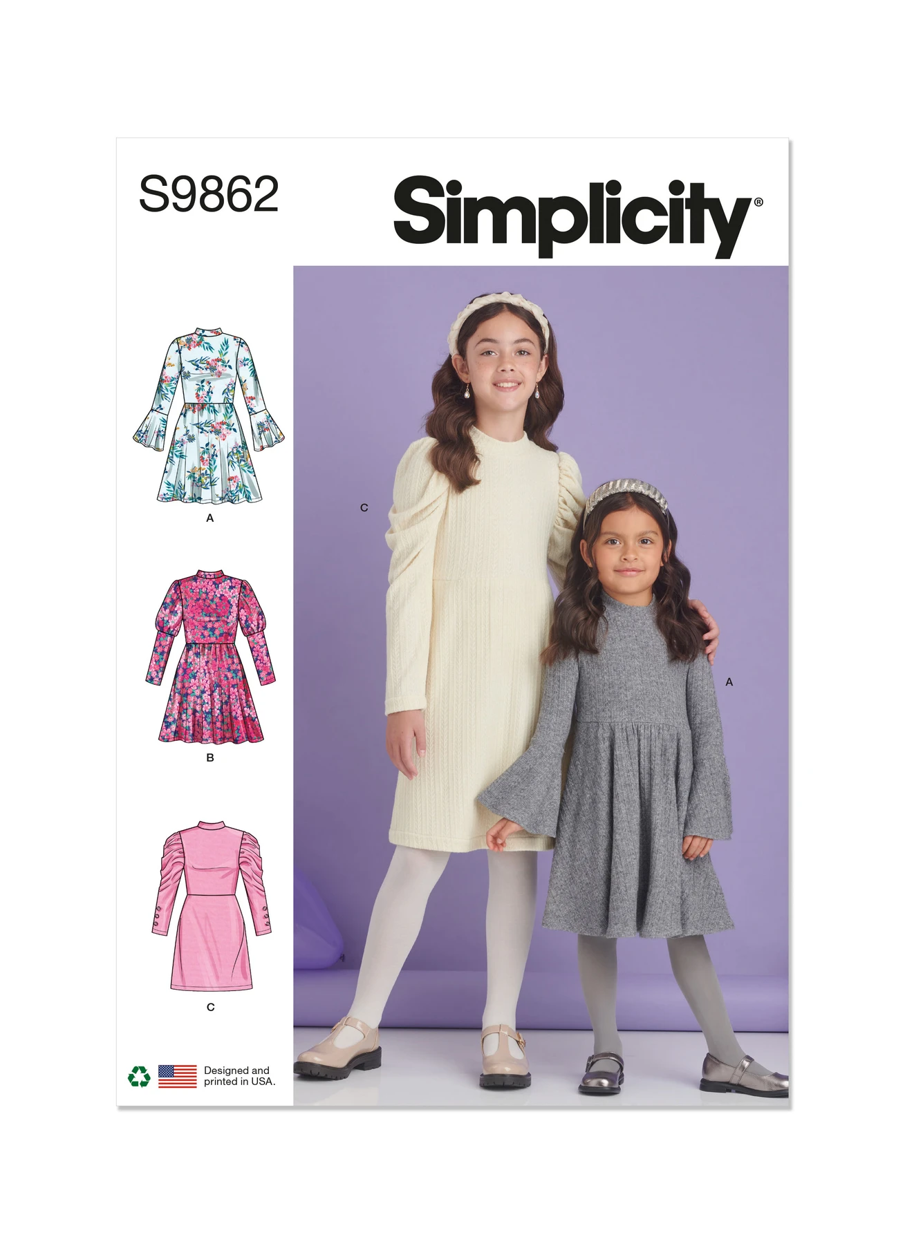 Simplicity Sewing Pattern Children's and Girls' Knit Dresses 1 Simplicity Sewing Pattern Children's and Girls' Knit Dresses