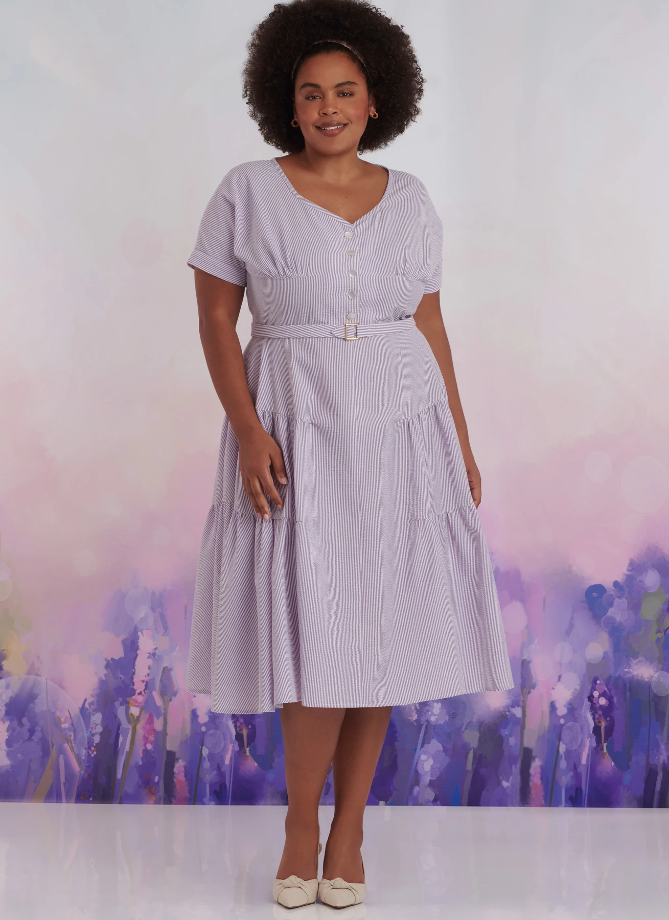 Vogue Patterns 1950s Misses' Tiered and Ruffled Dress and Belt 3 Vogue Patterns 1950s Misses' Tiered and Ruffled Dress and Belt