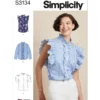 Simplicity Sewing Pattern Misses' Ruffled Button Front Top with Sleeve Variations (PDF) 13 Simplicity Sewing Pattern Misses' Ruffled Button Front Top with Sleeve Variations (PDF)