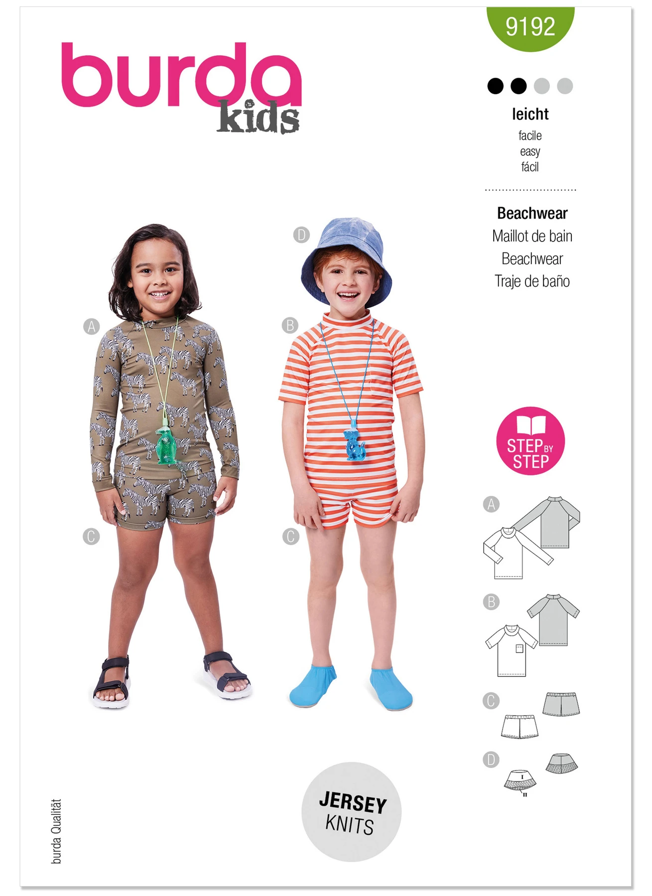 Burda Style Pattern 9192 Children's Beachwear