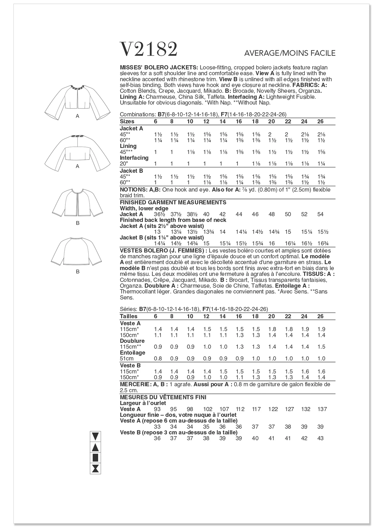 Vogue Patterns Misses' Bolero Jackets 7 Vogue Patterns Misses' Bolero Jackets