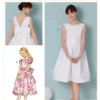 Butterick Sewing Pattern Girl's Dress with Sleeve Variations
