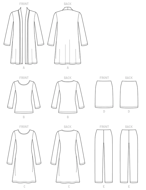 Butterick Sewing Pattern Misses' Cardigan, Top, Belt, Dress, Skirt and Pants (PDF) 18 Butterick Sewing Pattern Misses' Cardigan, Top, Belt, Dress, Skirt and Pants (PDF)