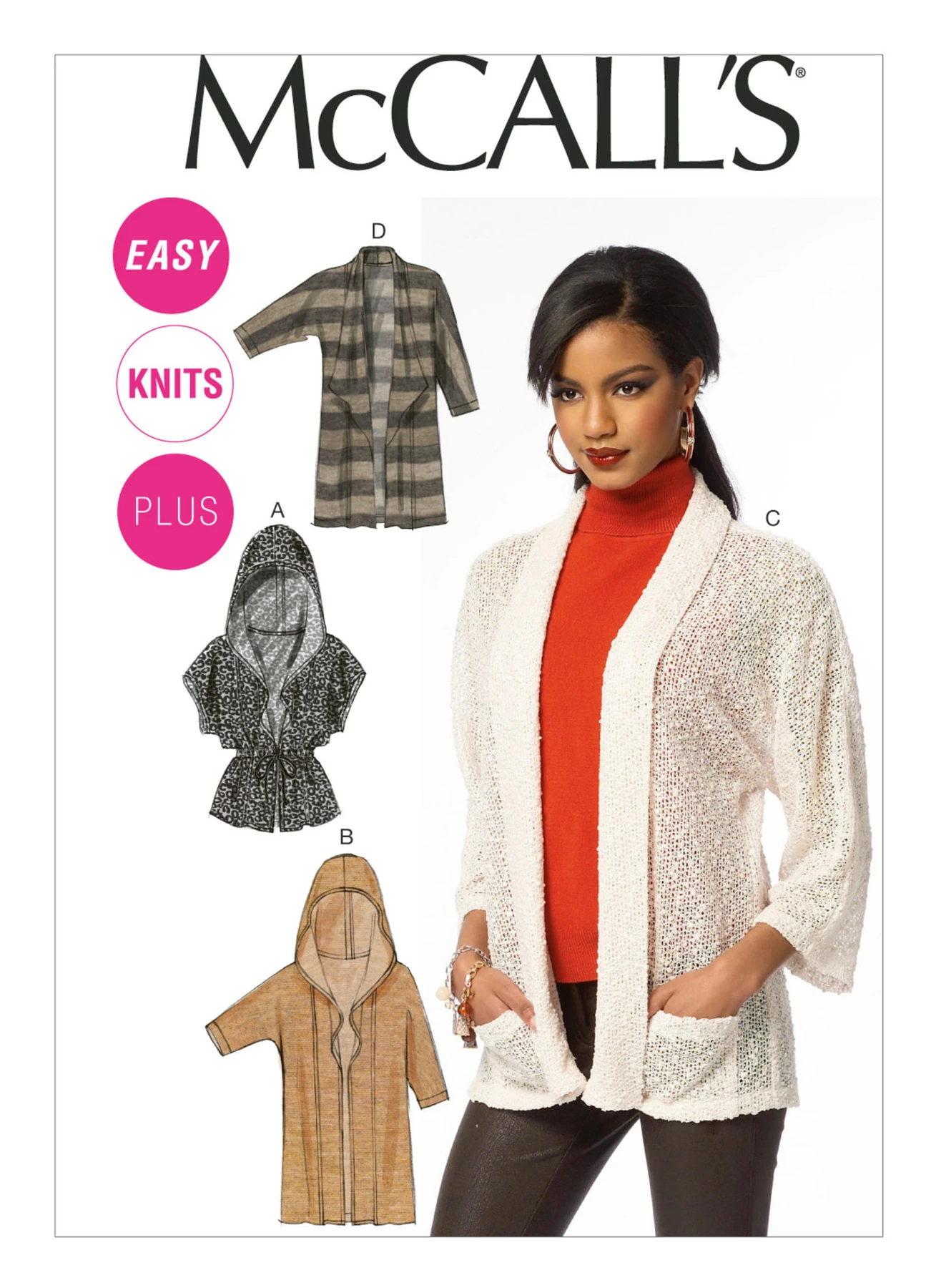 McCall's Sewing Pattern Misses'/Women's Hooded or Shawl Collar Cardigans (PDF) 1 McCall's Sewing Pattern Misses'/Women's Hooded or Shawl Collar Cardigans (PDF)