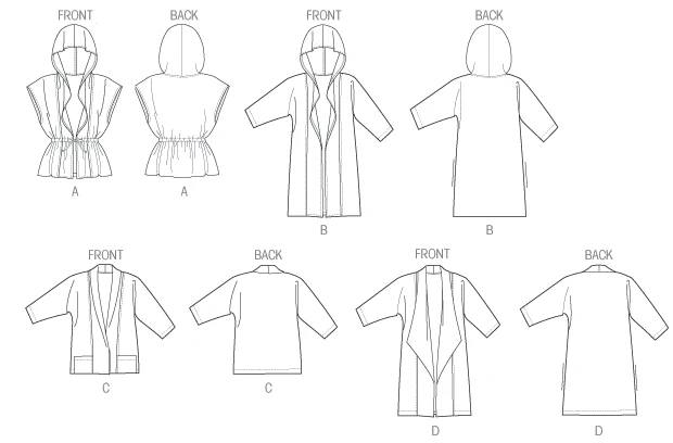 McCall's Sewing Pattern Misses'/Women's Hooded or Shawl Collar Cardigans (PDF) 10 McCall's Sewing Pattern Misses'/Women's Hooded or Shawl Collar Cardigans (PDF)