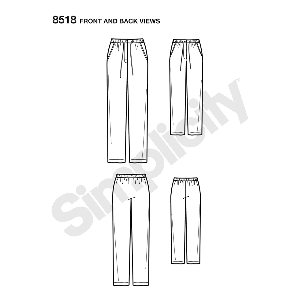 Simplicity Sewing Pattern Girls' & Misses' Slim Fit Lounge Pants 4 Simplicity Sewing Pattern Girls' & Misses' Slim Fit Lounge Pants