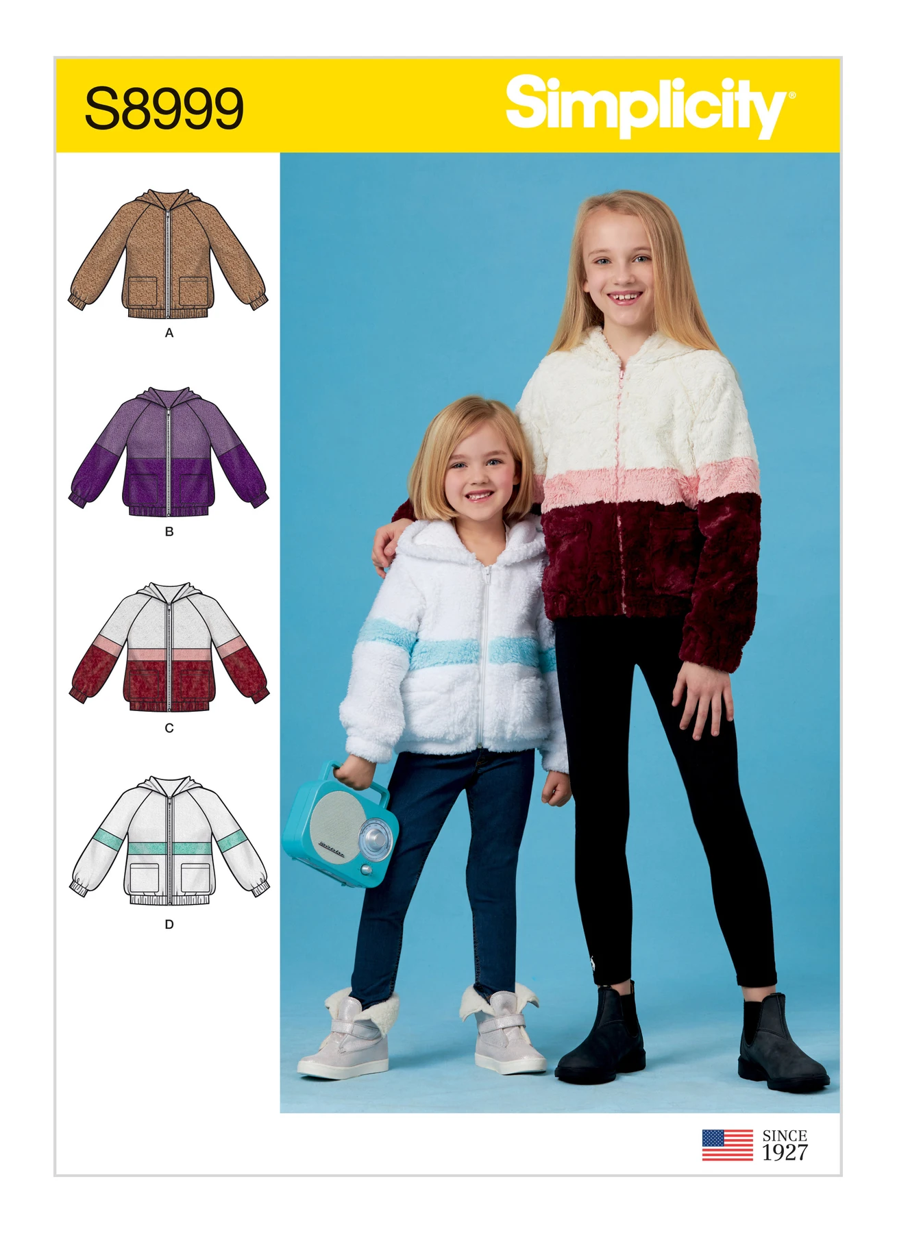 Simplicity Sewing Pattern Children's & Girls' Knit Hooded Jacket 1 Simplicity Sewing Pattern Children's & Girls' Knit Hooded Jacket