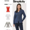 Simplicity Sewing Pattern Misses' Shirt with Sleeve Variations