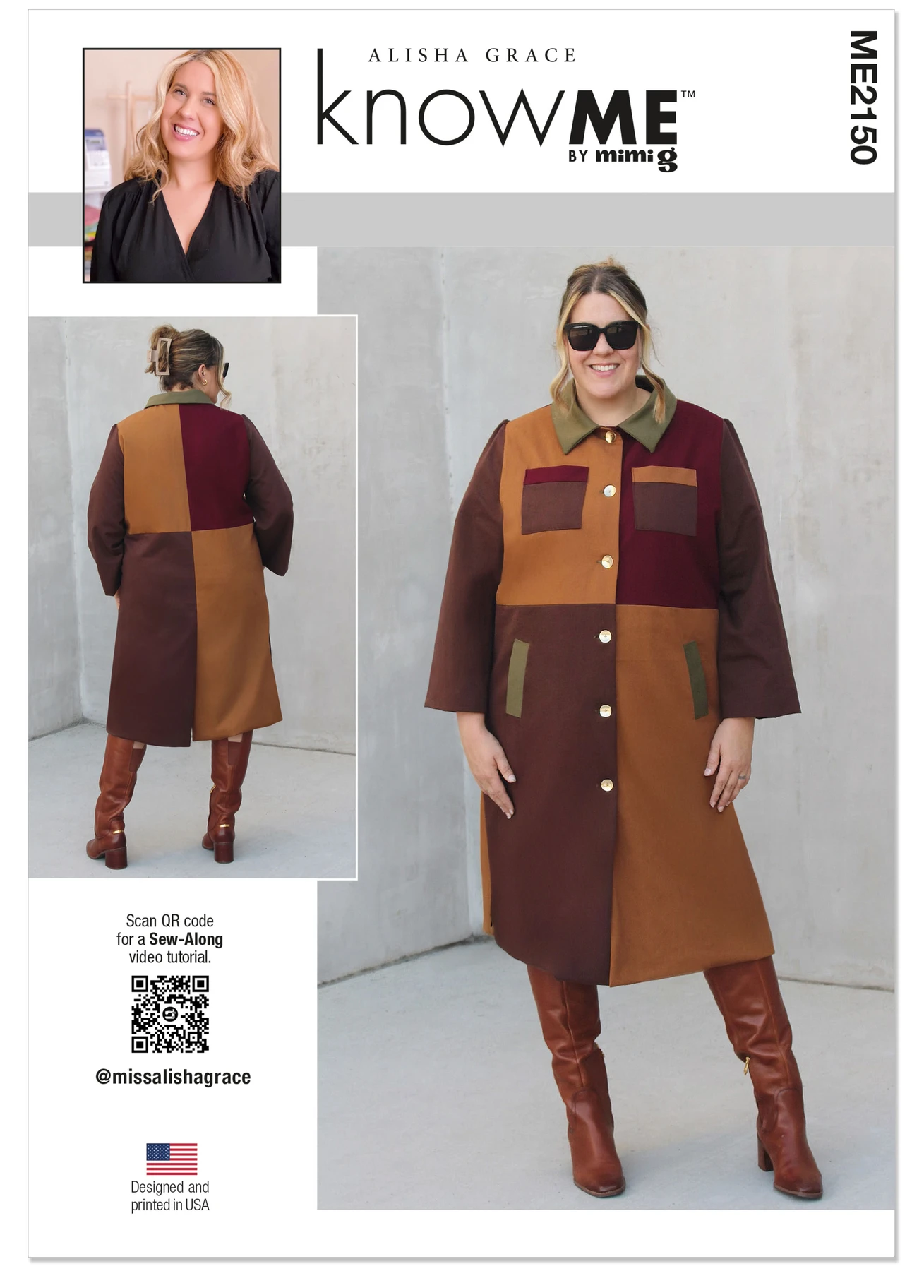 Know Me Sewing Pattern Misses' Lined Color Blocked Coat by Alisha Grace 1 Know Me Sewing Pattern Misses' Lined Color Blocked Coat by Alisha Grace