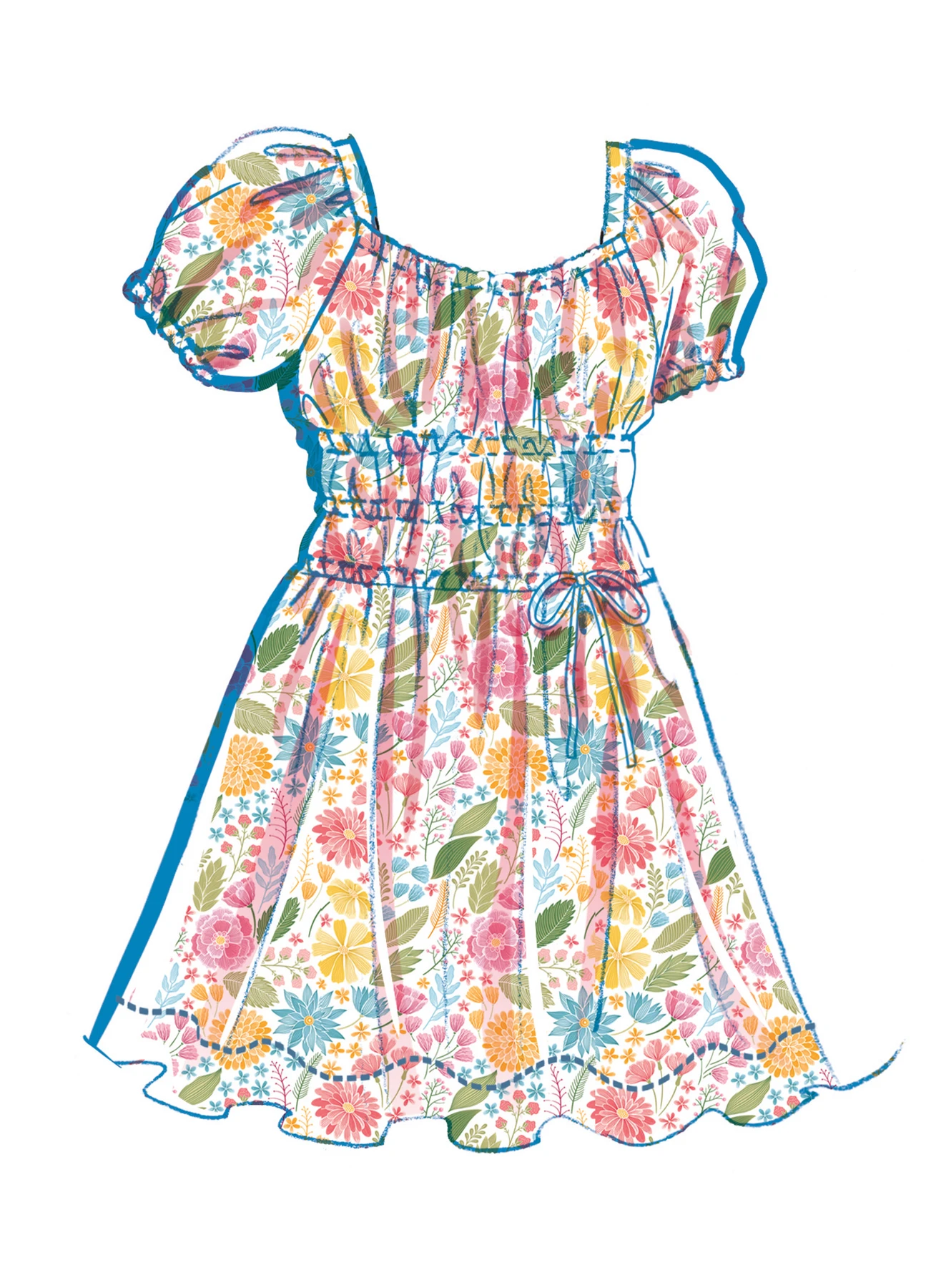 McCall's Sewing Pattern Girls' Ruched Dress, Top and Skirt (PDF) 3 McCall's Sewing Pattern Girls' Ruched Dress, Top and Skirt (PDF)
