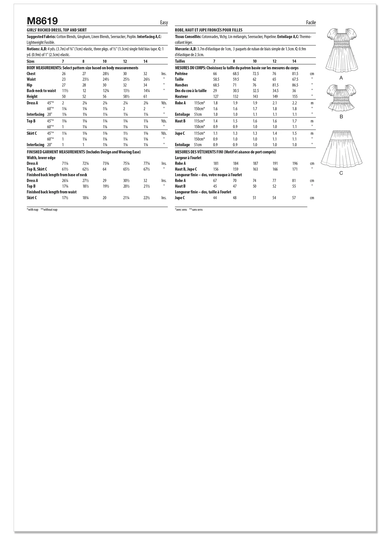 McCall's Sewing Pattern Girls' Ruched Dress, Top and Skirt (PDF) 9 McCall's Sewing Pattern Girls' Ruched Dress, Top and Skirt (PDF)