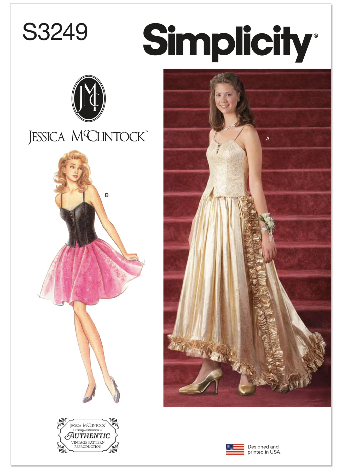 Simplicity Sewing Pattern 1990s Misses' and Miss Petite Two Piece Dress by Jessica McClintock 1 Simplicity Sewing Pattern 1990s Misses' and Miss Petite Two Piece Dress by Jessica McClintock