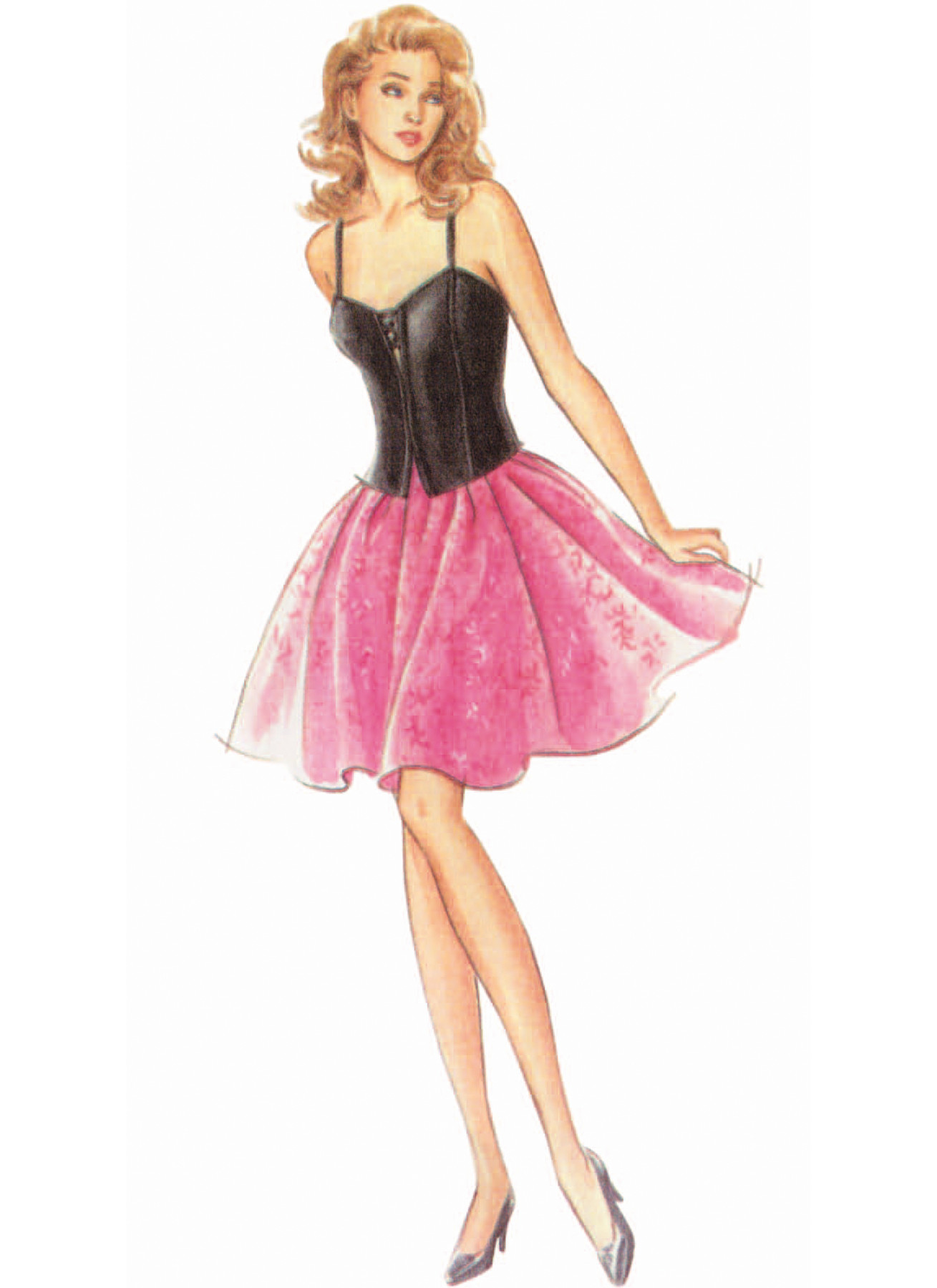 Simplicity Sewing Pattern 1990s Misses' and Miss Petite Two Piece Dress by Jessica McClintock 4 Simplicity Sewing Pattern 1990s Misses' and Miss Petite Two Piece Dress by Jessica McClintock