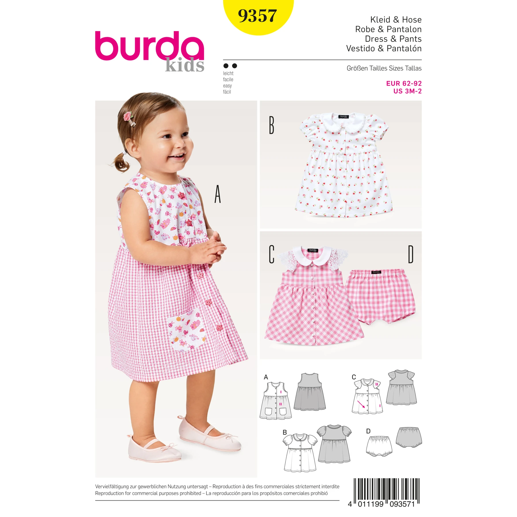 Burda Style Sewing Pattern Baby Collar Dress and Panties 23 Burda Style Sewing Pattern Baby Collar Dress and Panties