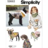 Simplicity Sewing Pattern Pet Coats with Optional Hoods and Cowls in Sizes S-M-L and Adult Cowl