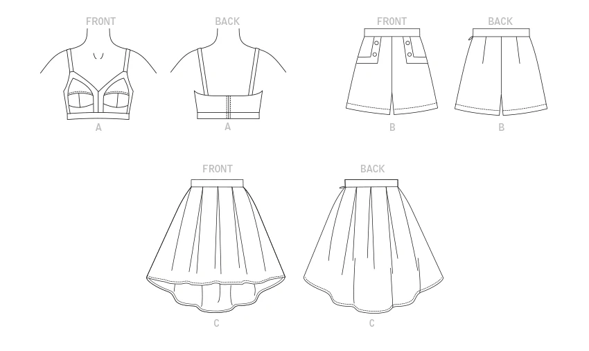 Vogue Patterns Misses' Top, Shorts and Skirt 8 Vogue Patterns Misses' Top, Shorts and Skirt