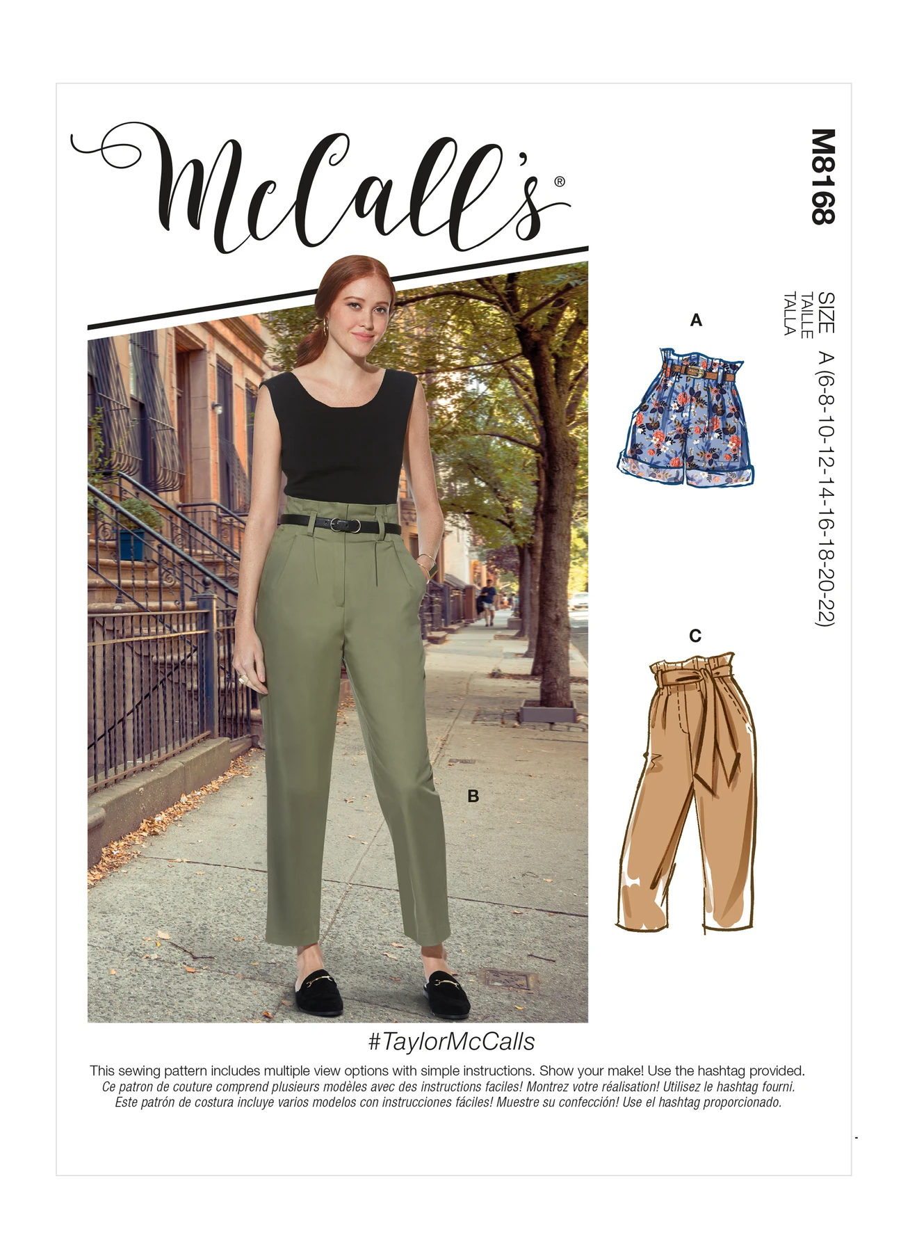 McCall's Sewing Pattern #TaylorMcCalls - Misses' Shorts, Pants & Sash (PDF) 1 McCall's Sewing Pattern #TaylorMcCalls - Misses' Shorts, Pants & Sash (PDF)