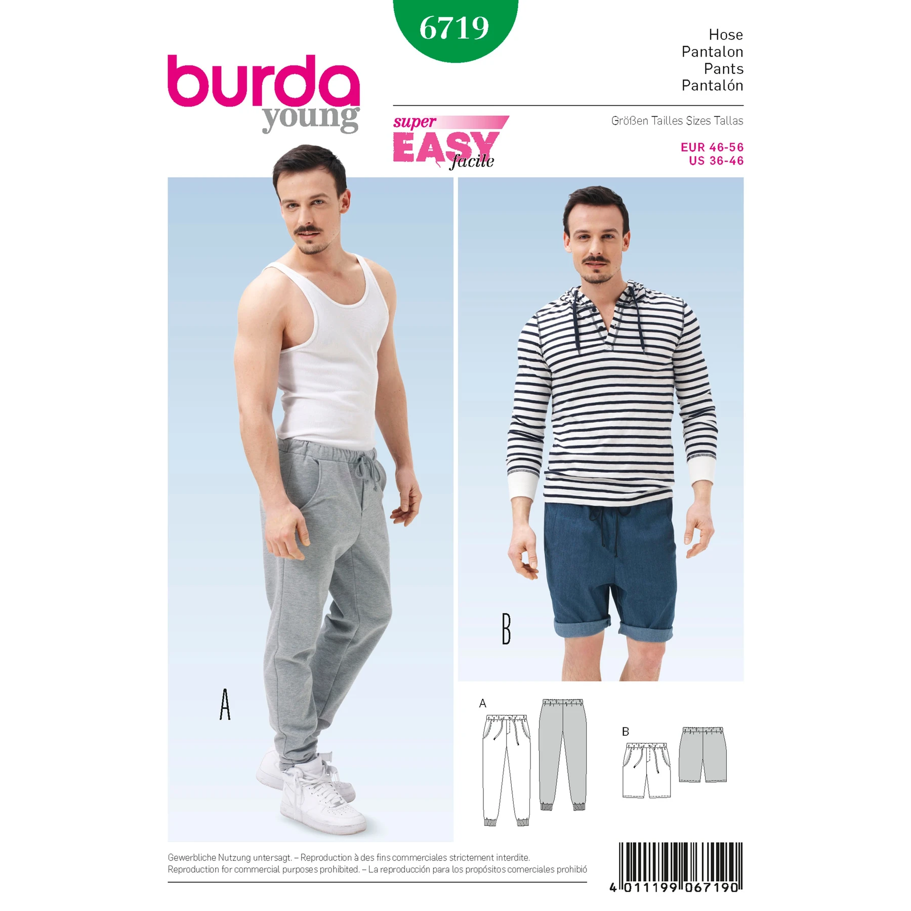 Burda Style Sewing Pattern Men's Jogging Pants 15 Burda Style Sewing Pattern Men's Jogging Pants