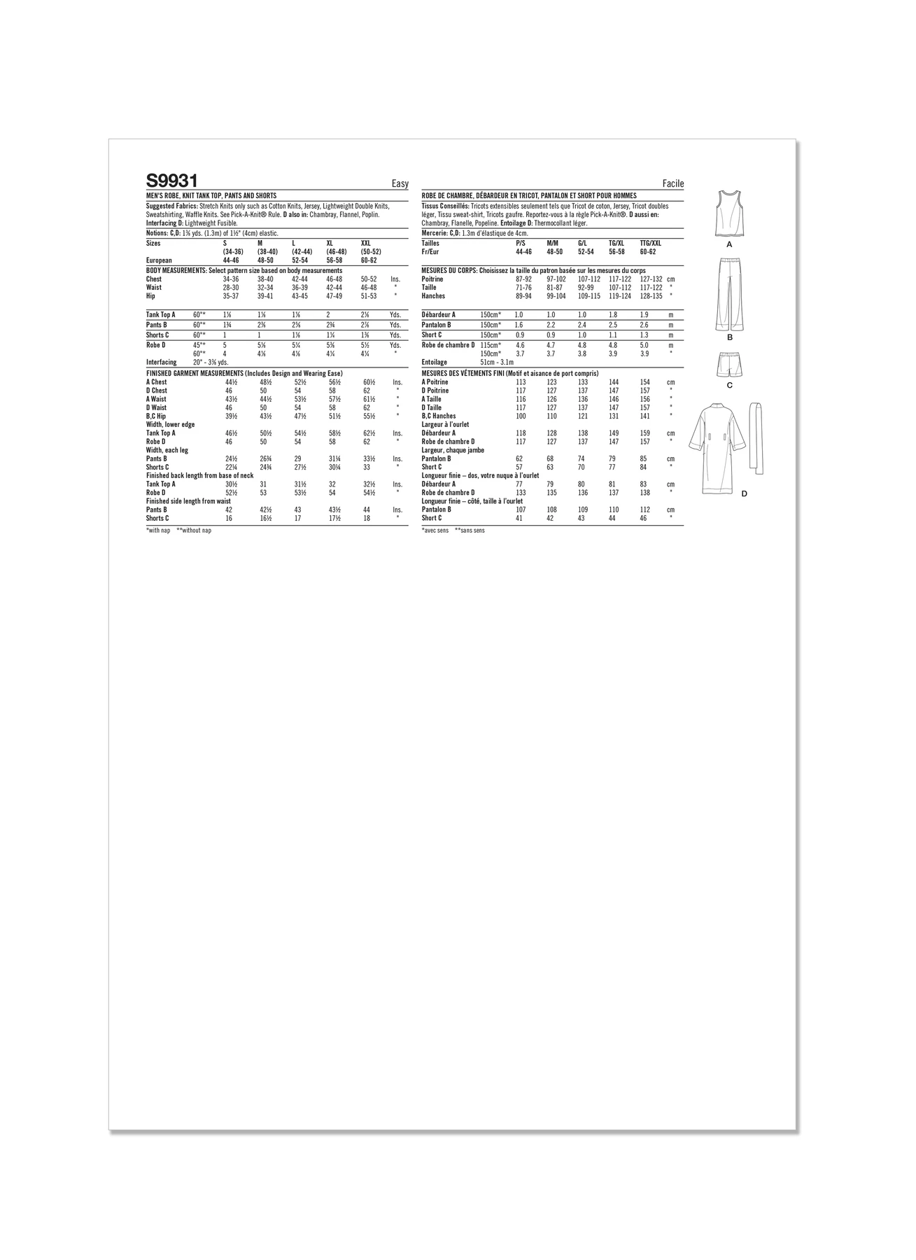 Simplicity Sewing Pattern Men's Robe, Knit Tank Top, Pants and Shorts by Norris Danta Ford 6 Simplicity Sewing Pattern Men's Robe, Knit Tank Top, Pants and Shorts by Norris Danta Ford