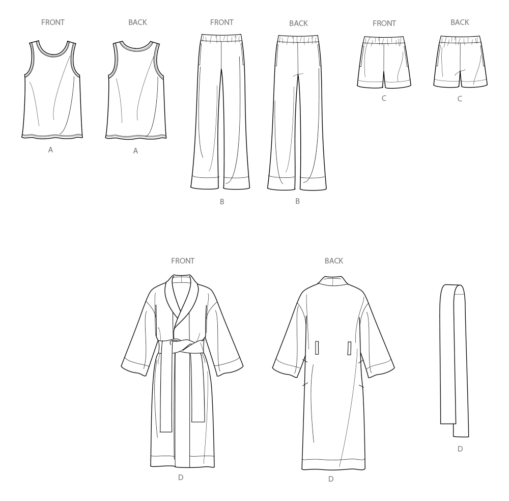 Simplicity Sewing Pattern Men's Robe, Knit Tank Top, Pants and Shorts by Norris Danta Ford 7 Simplicity Sewing Pattern Men's Robe, Knit Tank Top, Pants and Shorts by Norris Danta Ford